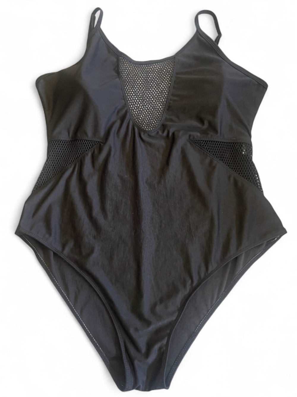 2/25$✨ Black One-Piece Mesh Panel  Bodysuit / Swimsuit